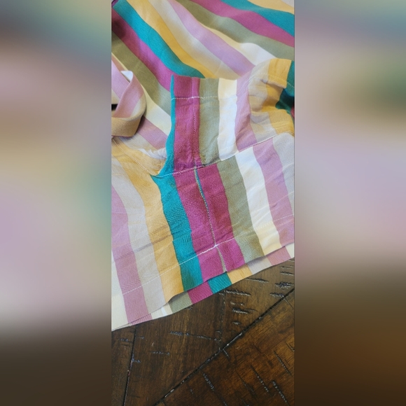 RAILS Gigi Farrah Stripe Belted 100%  Silk Shorts Size M - Picture 14 of 15